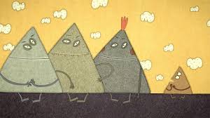 Imagen del cortometraje animado Something que muestra la pequeña montaña donde comienza a aparecer vida.